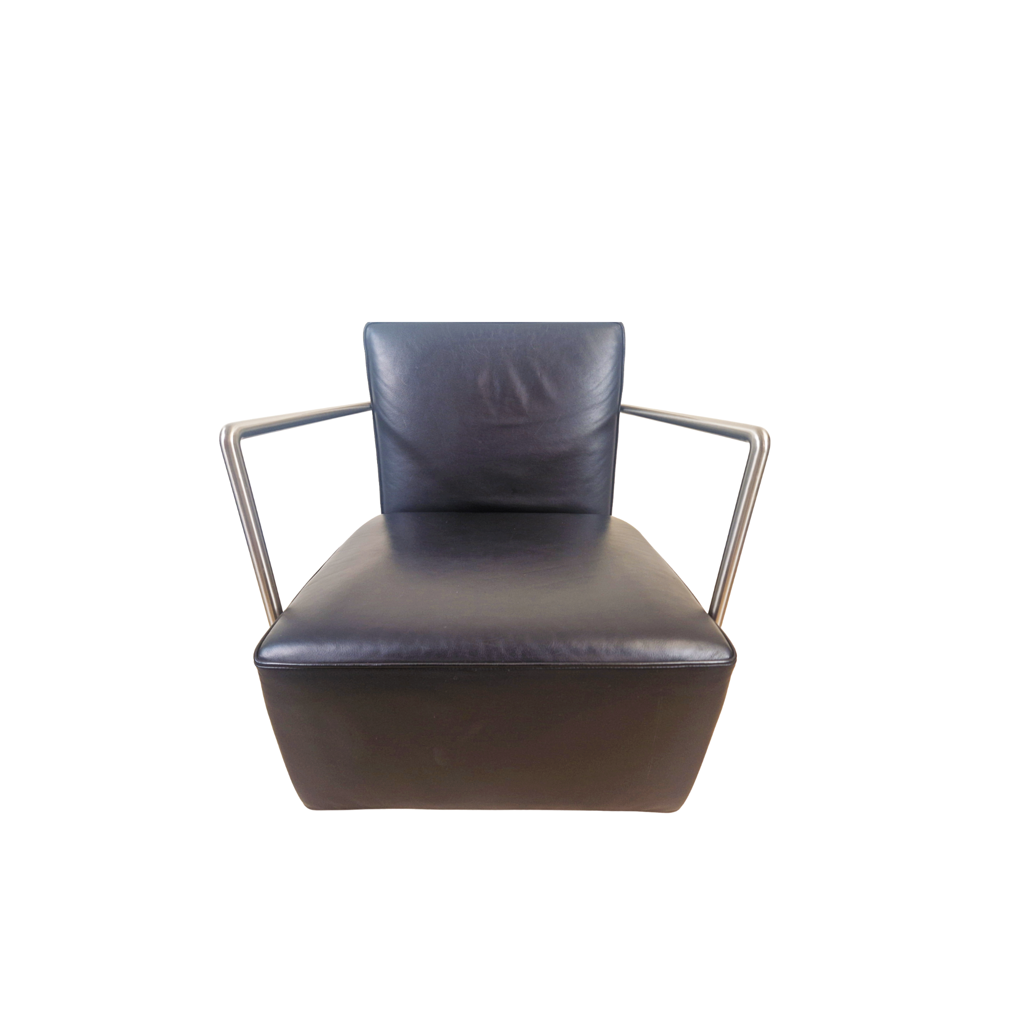 Antonio Citterio for Flexform ABC Model Leather & Chrome Reclining Lounge Chair With Ottoman