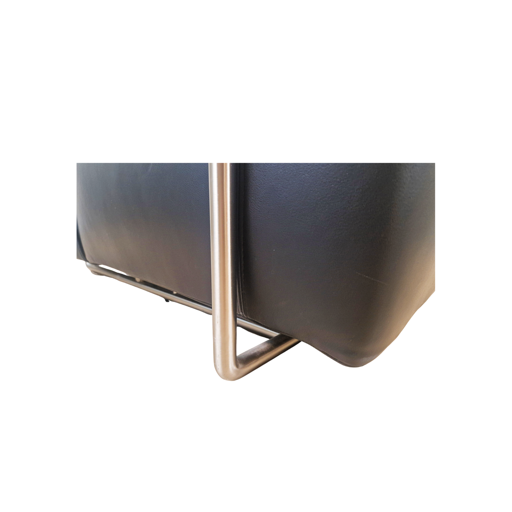 Antonio Citterio for Flexform ABC Model Leather & Chrome Reclining Lounge Chair With Ottoman