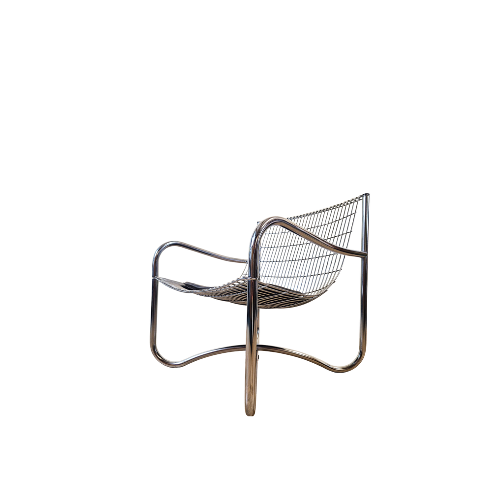 David Mellor O.B.E Mid Century Chrome & Steel Lounge Accent Chairs