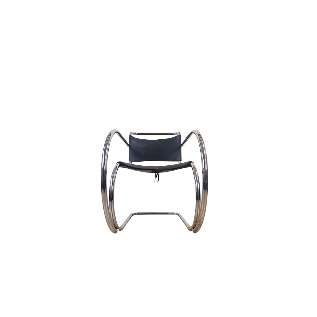 Mies Van Der Rohe For Thonet Leather & Chrome MR20 Chair