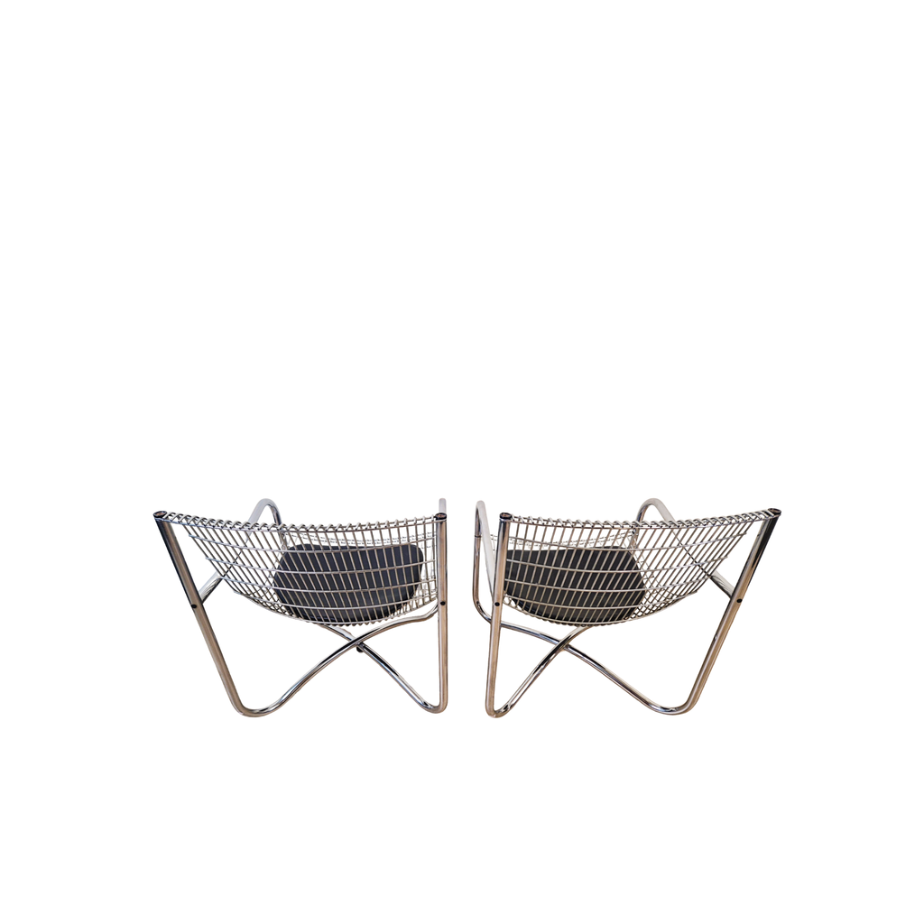 David Mellor O.B.E Mid Century Chrome & Steel Lounge Accent Chairs