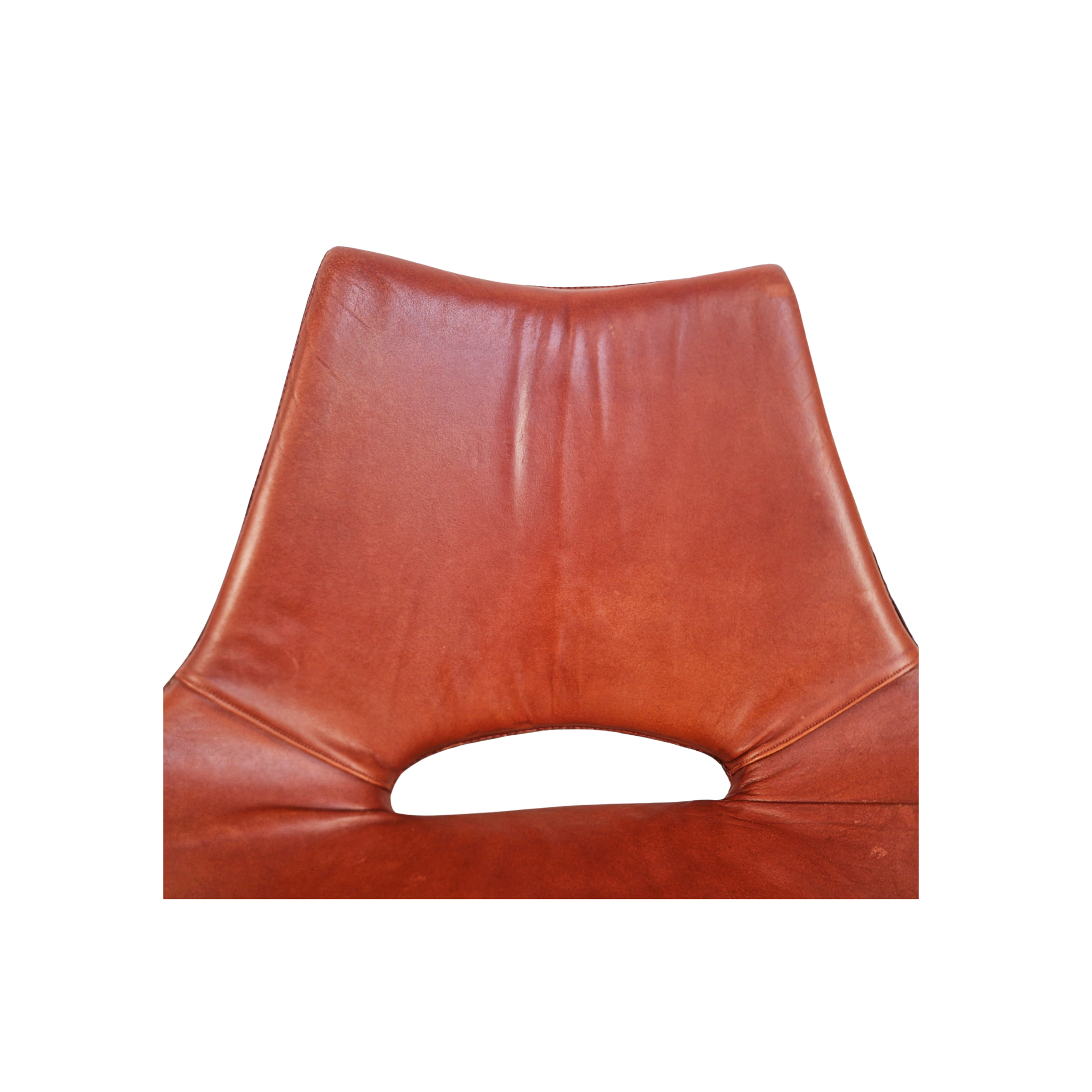 Preben Fabricius & Jørgen Kastholm Pair Scimitar IS63 Leather Lounge Chairs