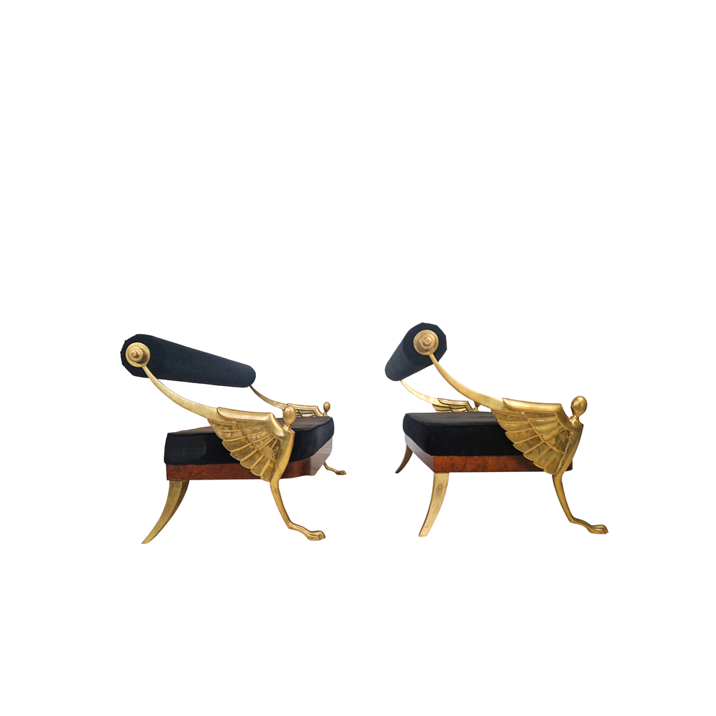 Mark Brazier Jones Atlantis Limited Edition Bronze & Velvet Sofas with Footstool