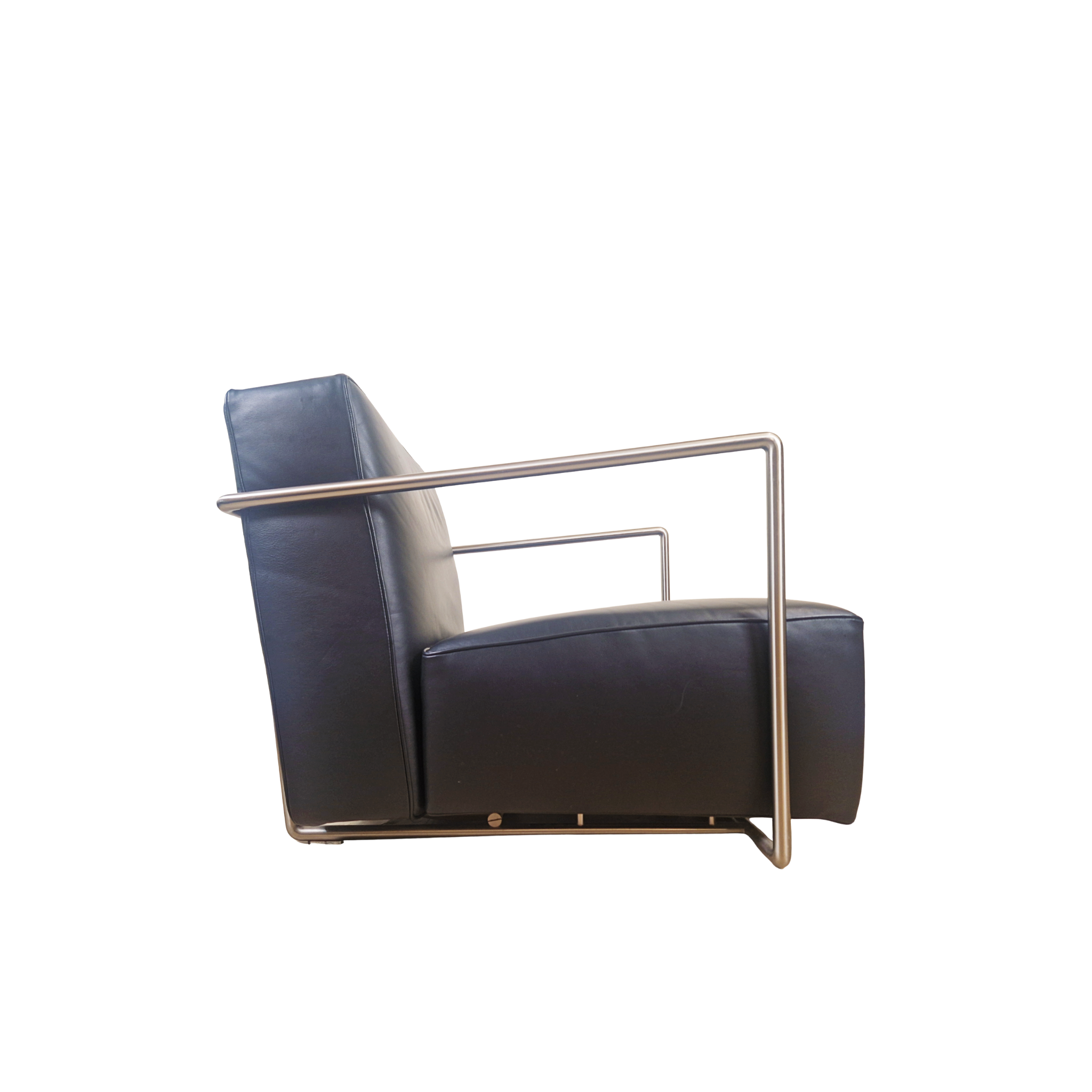 Antonio Citterio for Flexform ABC Model Leather & Chrome Reclining Lounge Chair With Ottoman