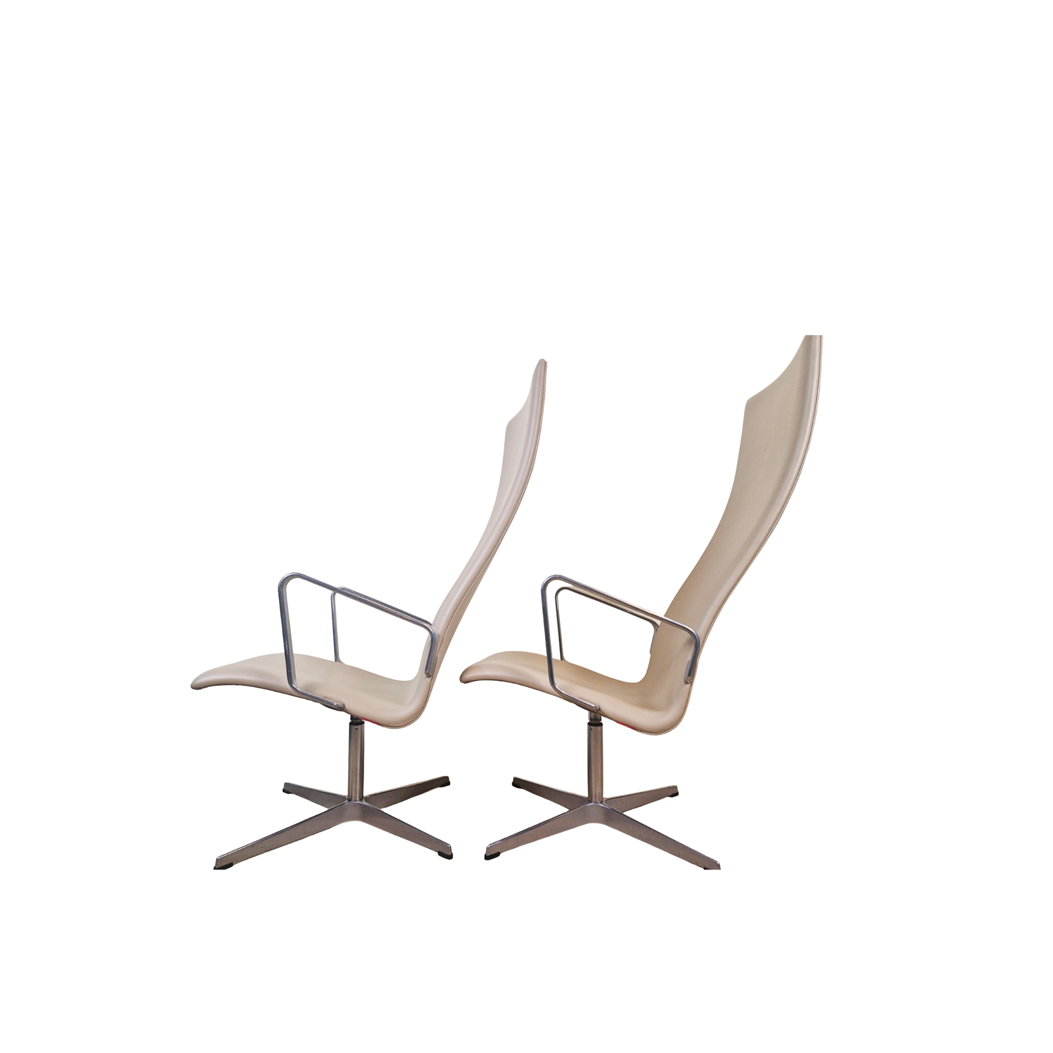 Arne Jacobsen for Fritz Hansen Oxford Highback Swivel Chairs