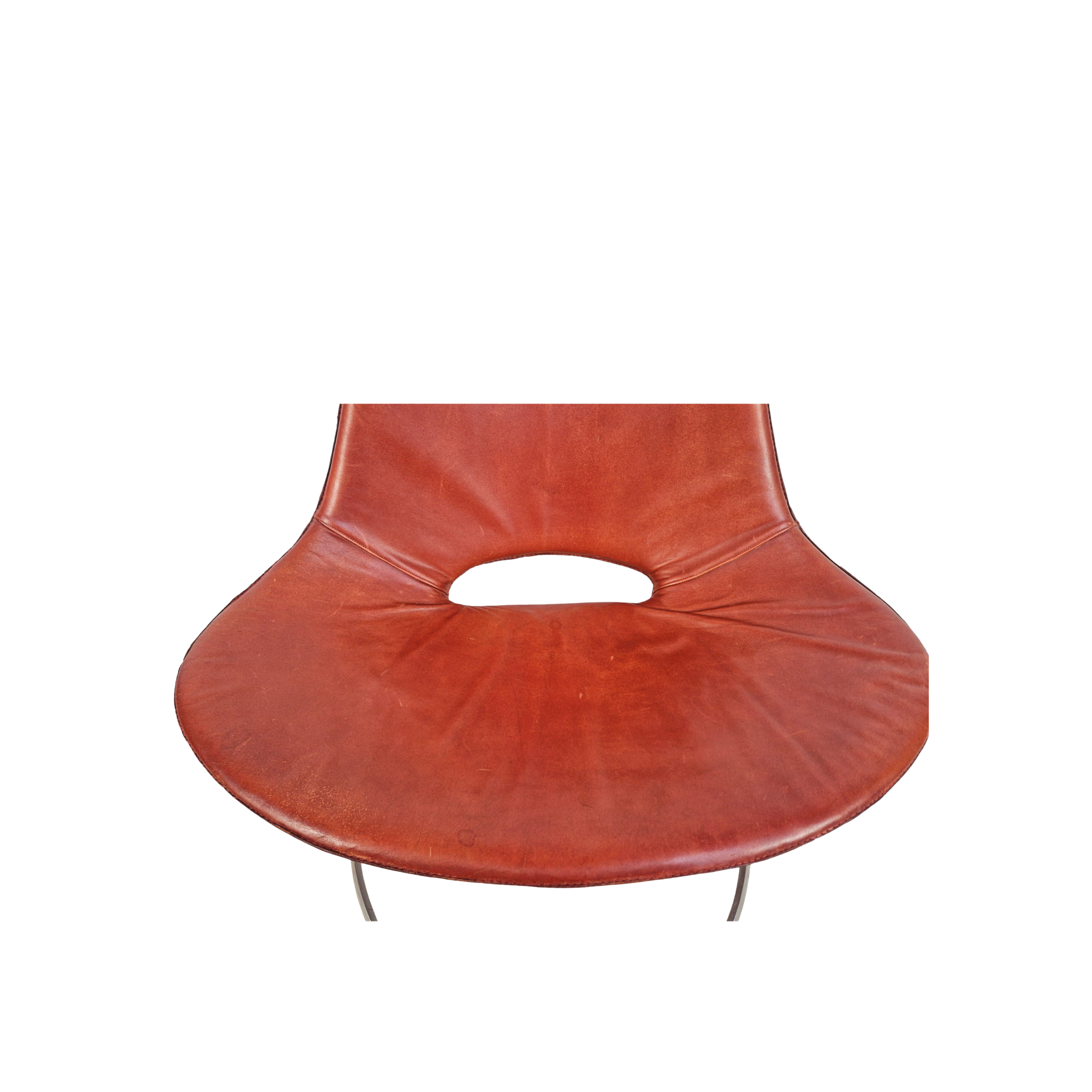 Preben Fabricius & Jørgen Kastholm Pair Scimitar IS63 Leather Lounge Chairs