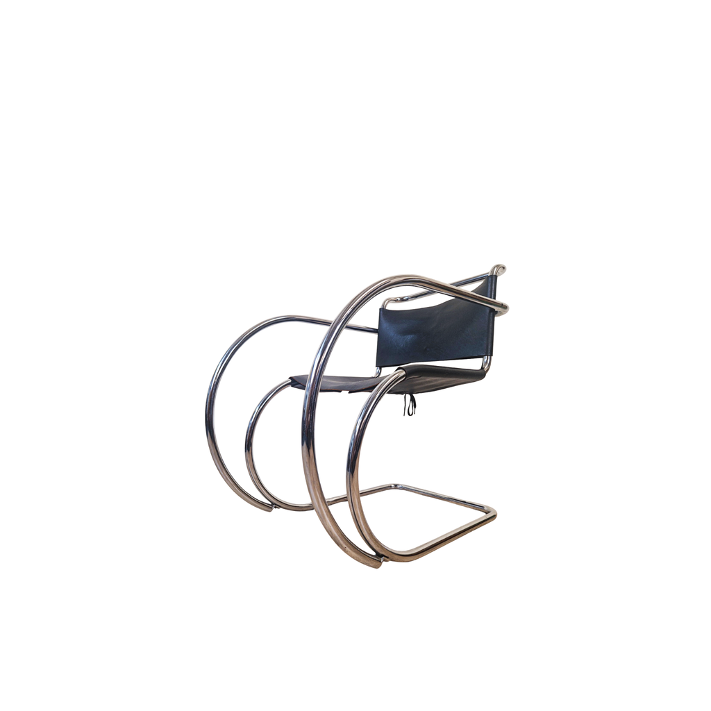 Mies Van Der Rohe For Thonet Leather & Chrome MR20 Chair