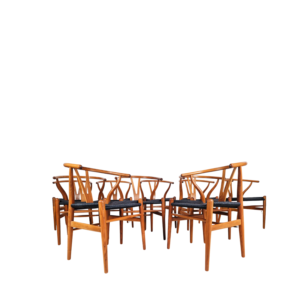 Hans Wegner Model CH24 & Mogens Kold Vintage Teak Dining Table and Chair Set
