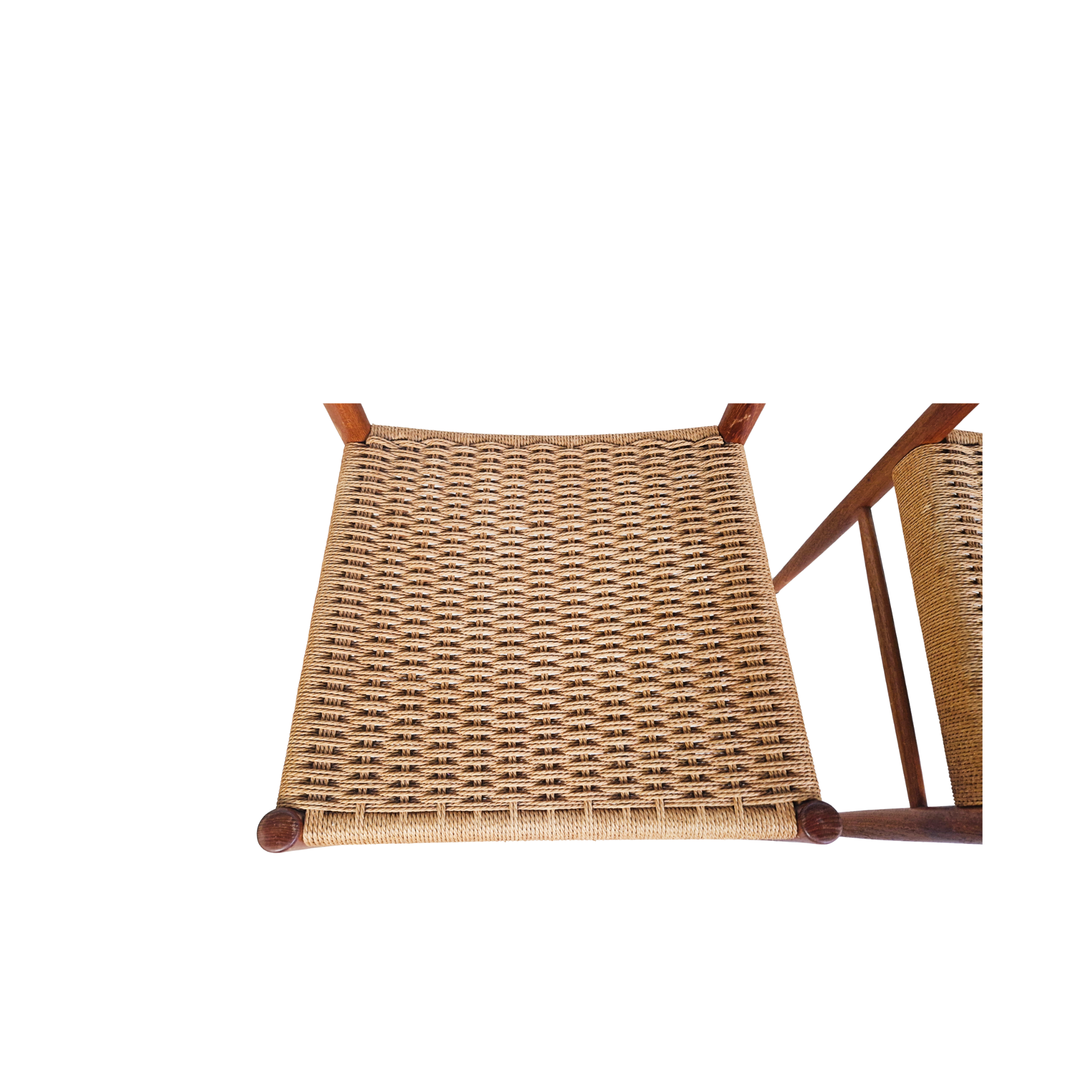A.M Møbler Model 501 Danish Teak & Cord Dining Chairs Set of Four