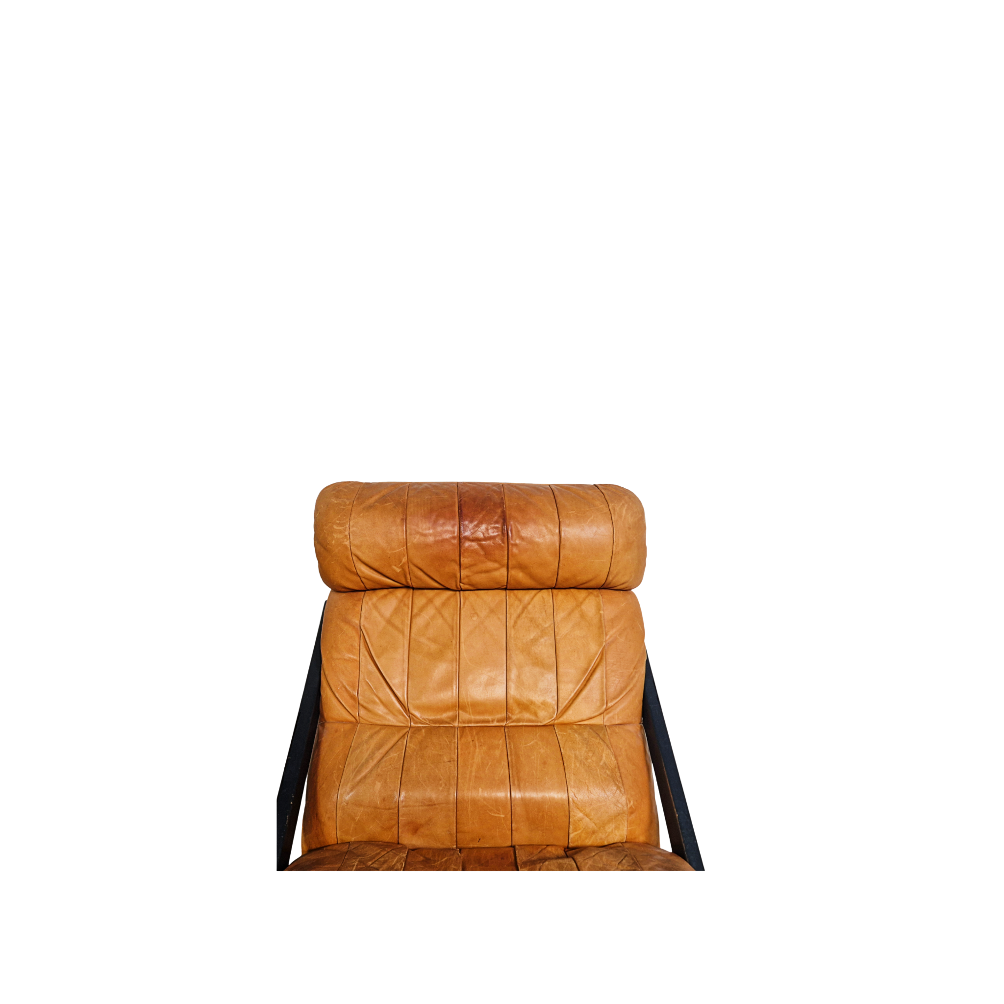 Ueli Berger for De Sede Model DS-80 Cognac Leather Lounge Chairs Pair