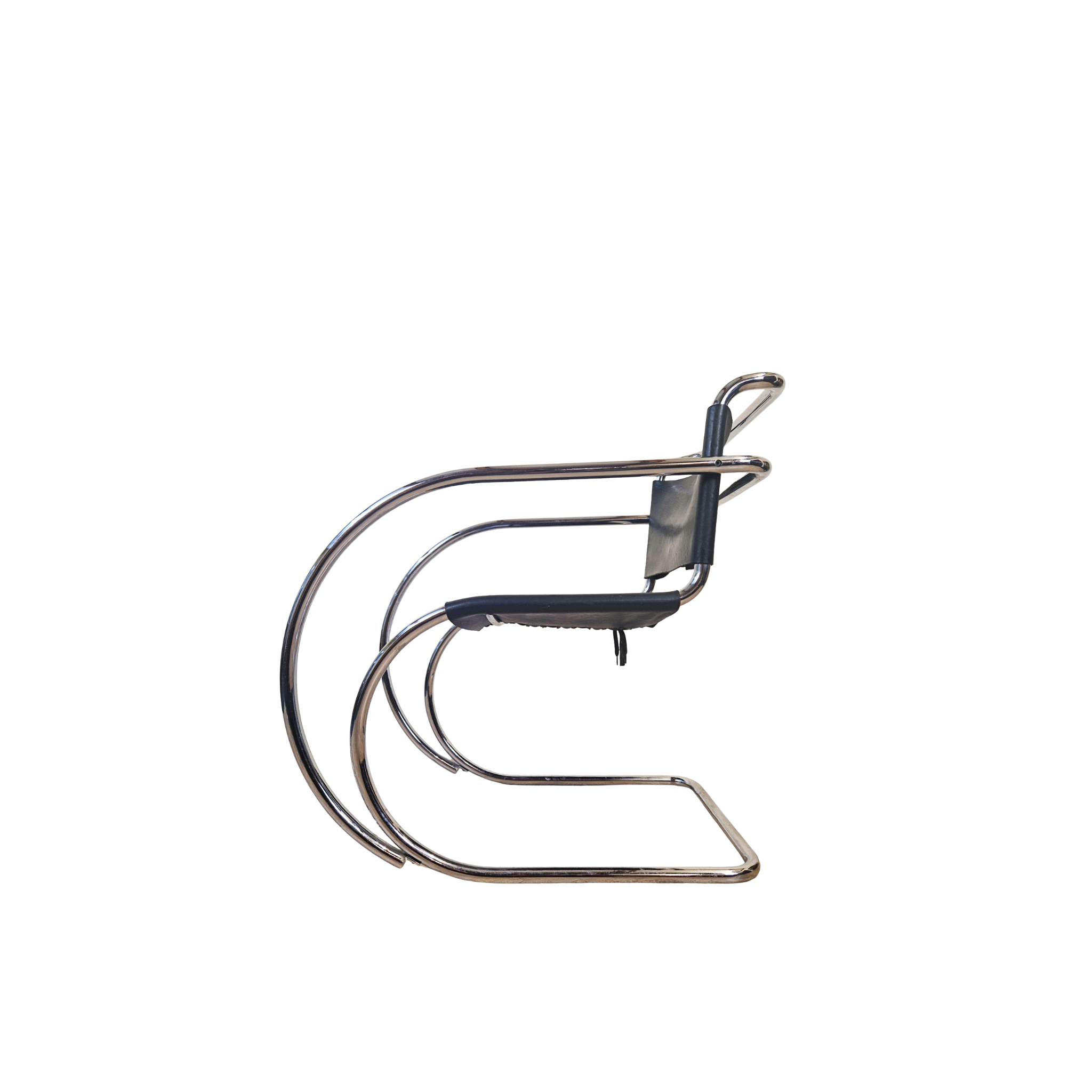 Mies Van Der Rohe For Thonet Leather & Chrome MR20 Chair