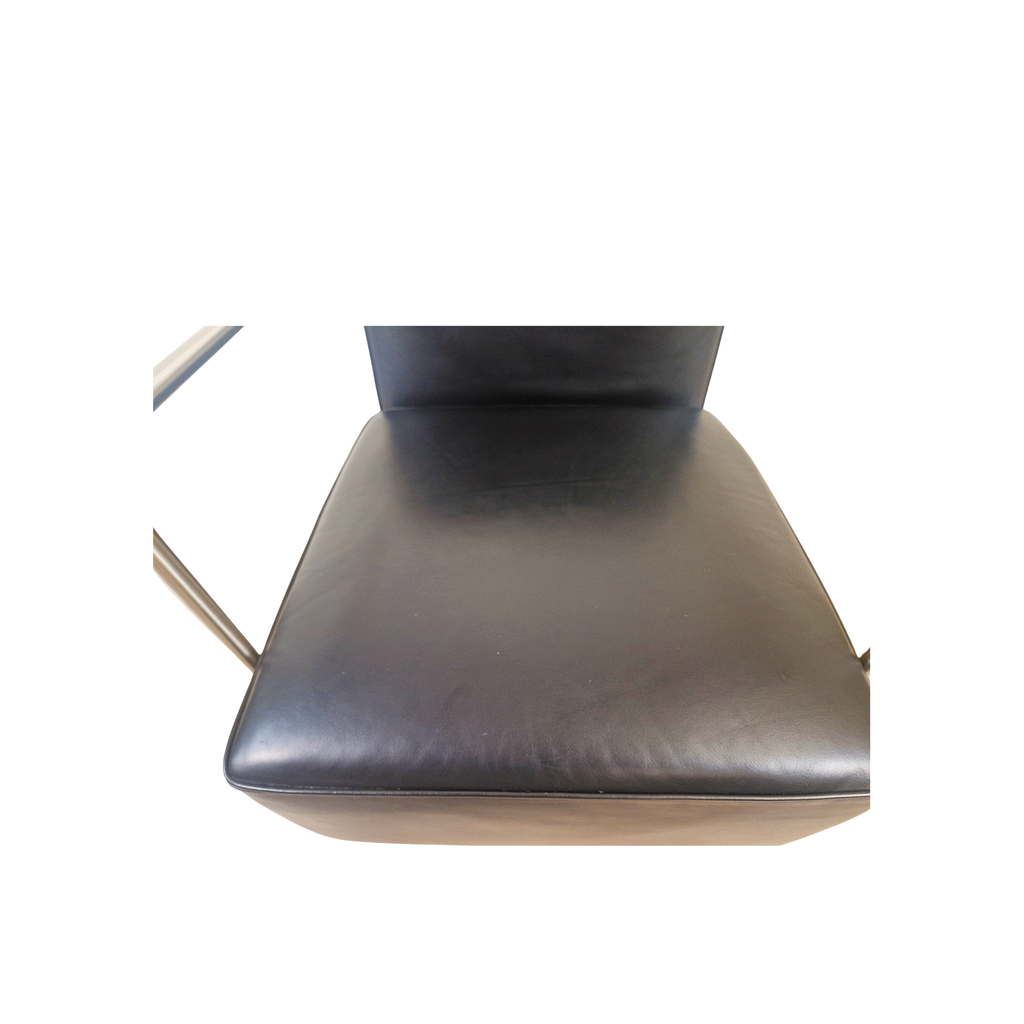 Antonio Citterio for Flexform ABC Model Leather & Chrome Reclining Lounge Chair With Ottoman