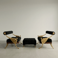 Mark Brazier Jones Atlantis Limited Edition Bronze & Velvet Sofas with Footstool
