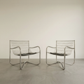 David Mellor O.B.E Mid Century Chrome & Steel Lounge Accent Chairs