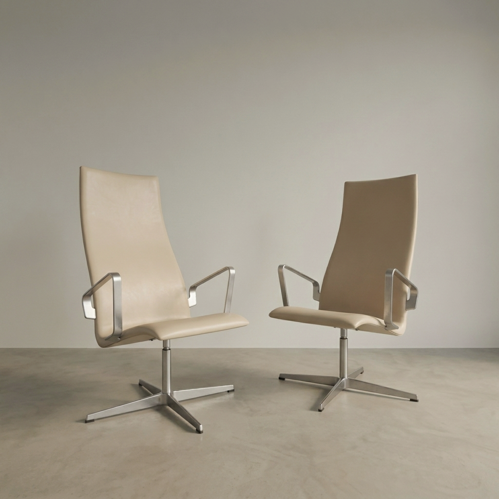 Arne Jacobsen for Fritz Hansen Oxford Highback Swivel Chairs