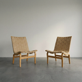 Bruno Mathson for Dux 'Eva' Bentwood Lounge Accent Chairs Pair