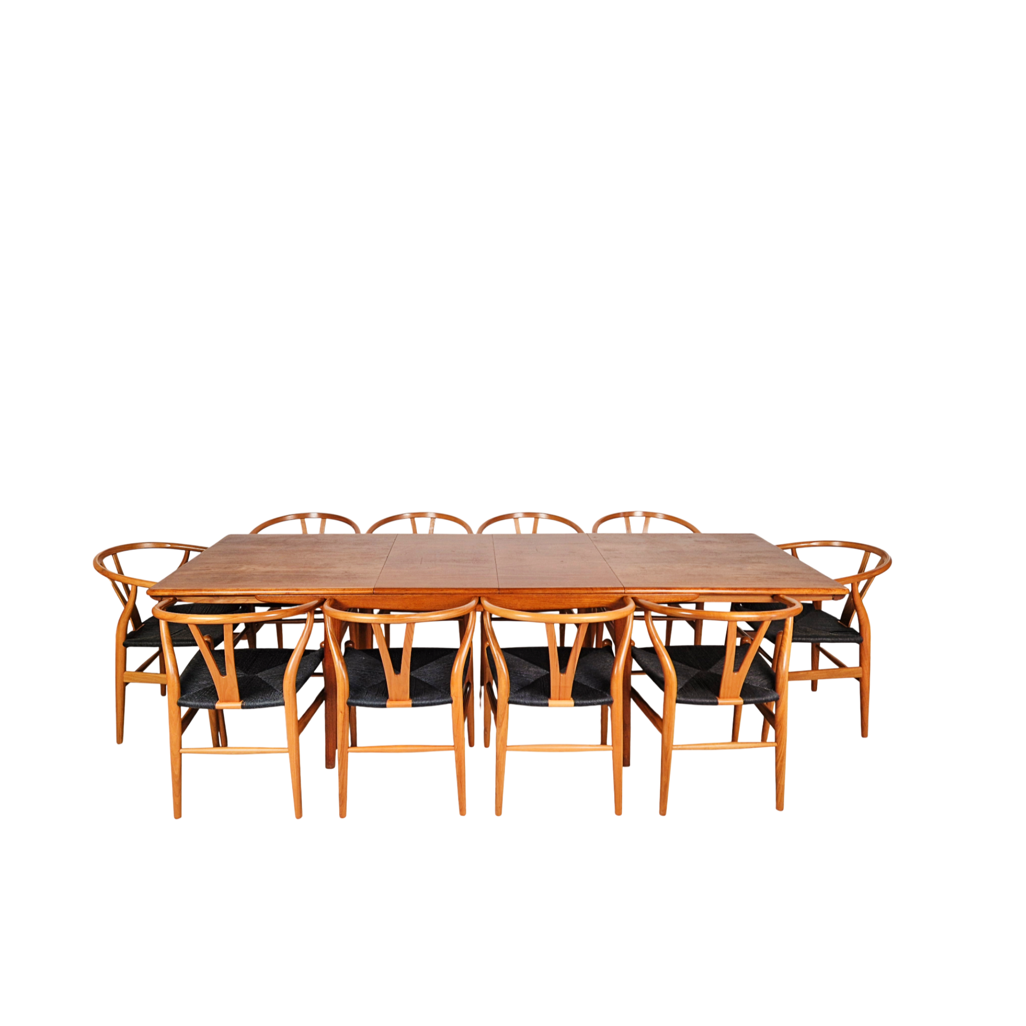 Hans Wegner Model CH24 & Mogens Kold Vintage Teak Dining Table and Chair Set