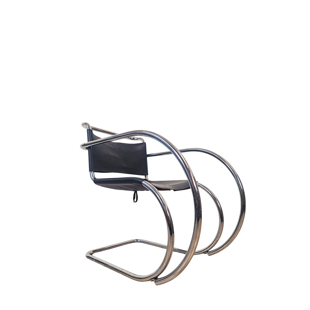 Mies Van Der Rohe For Thonet Leather & Chrome MR20 Chair